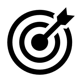 Ícono de una diana con una flecha que representa la misión de la institución